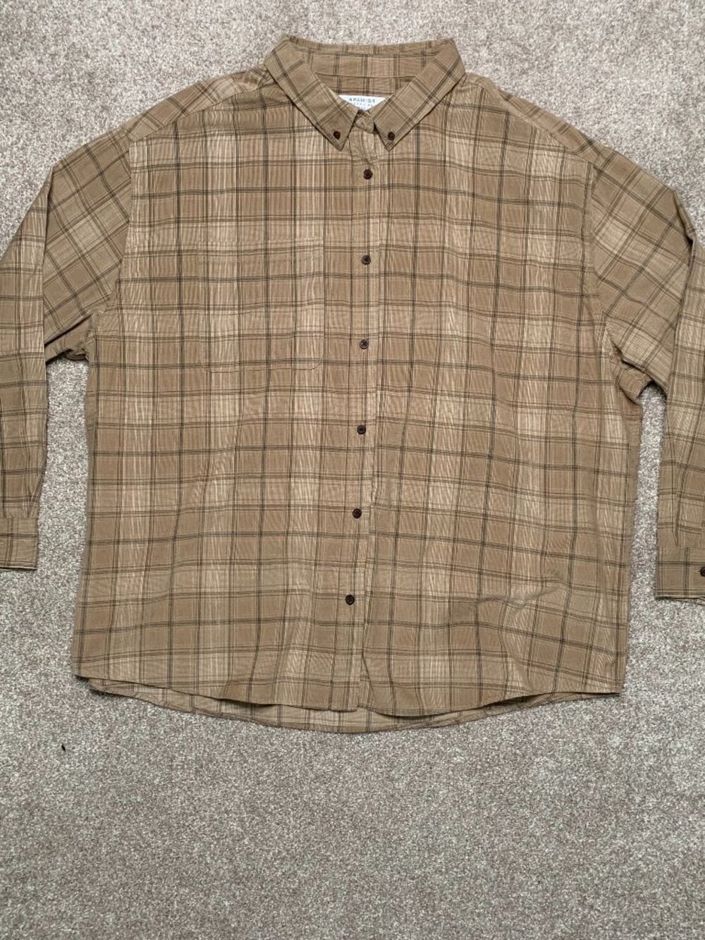 Flannel Button Down Shirt By Primark Men’s Size 3XL Brown-USED-